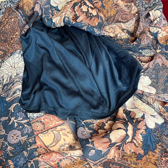 Patchwork Tiered Floral Cottagecore V-Neck Sleeveless Maxi babydoll Dress M - Picture 8 of 11